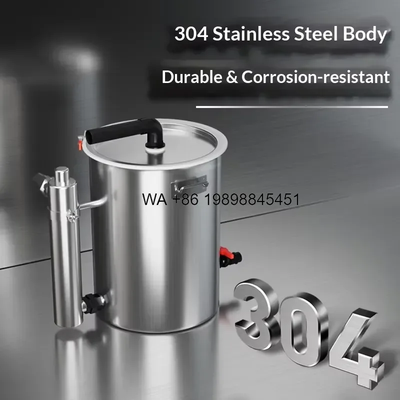 Wmwmnu for 304 Stainless Steel Cylinder Pressure Pond Filter Bio Balls 100L Automatic Smart Operating Mode for Outdoor