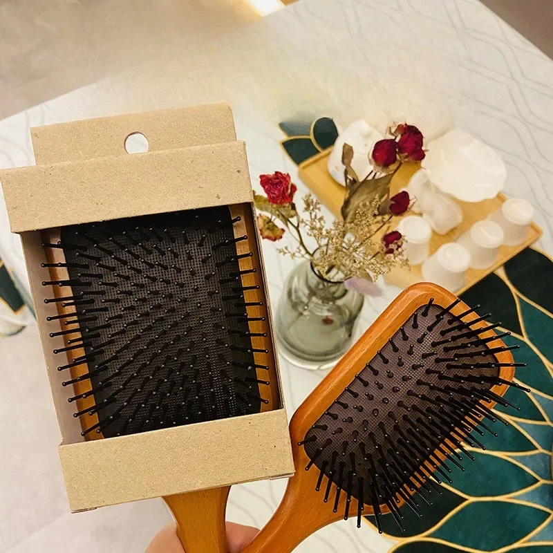 Wood Comb Professional Air Cushion Hair Loss Massage Brush Hairbrush Comb Scalp Hair Care Healthy Bamboo Comb