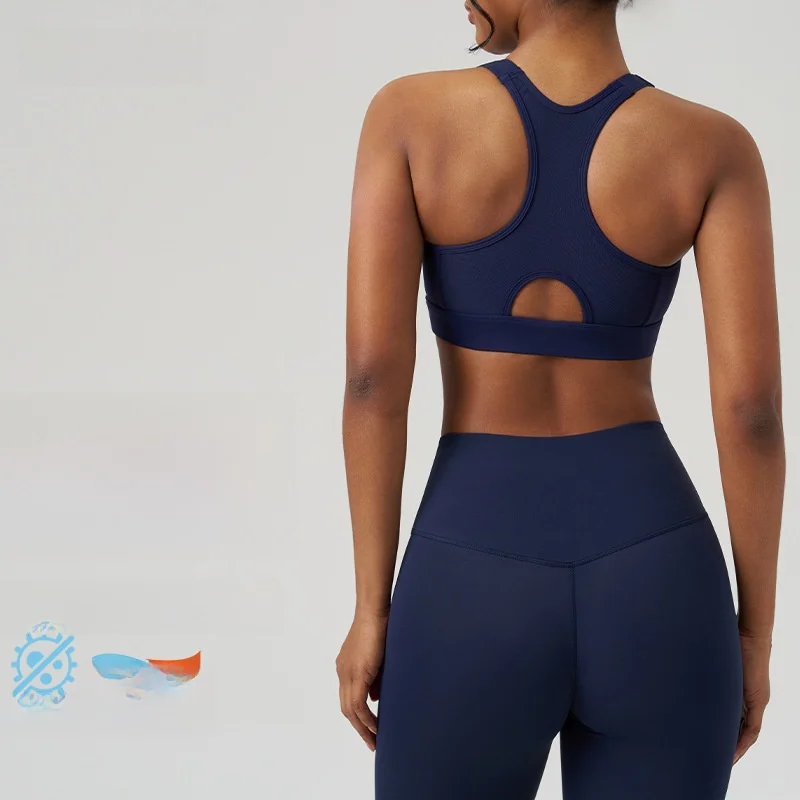 

Женский спортивный бюстгальтер Joomon, противоударный, противопровисающий, регулируемый, быстросохнущий жилет с вырезами, красивая верхняя одежда для бега сзади