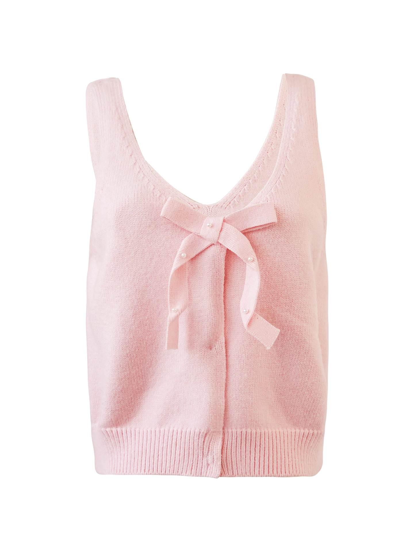 2025 Neue sanfte Wind geschichtete Strickweste Oberbekleidung rosa Fliege offene Strickjacke Top Damen Faion Pendeln Sle Ort Länge