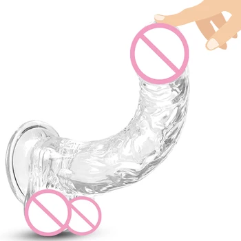 4 Maten Transparante Zachte Gelei Dildo Realistische Nep Dick Penis Sucker Butt Plug Seksspeeltjes Voor Vrouw Mannen Vagina Anale Seksspeeltjes