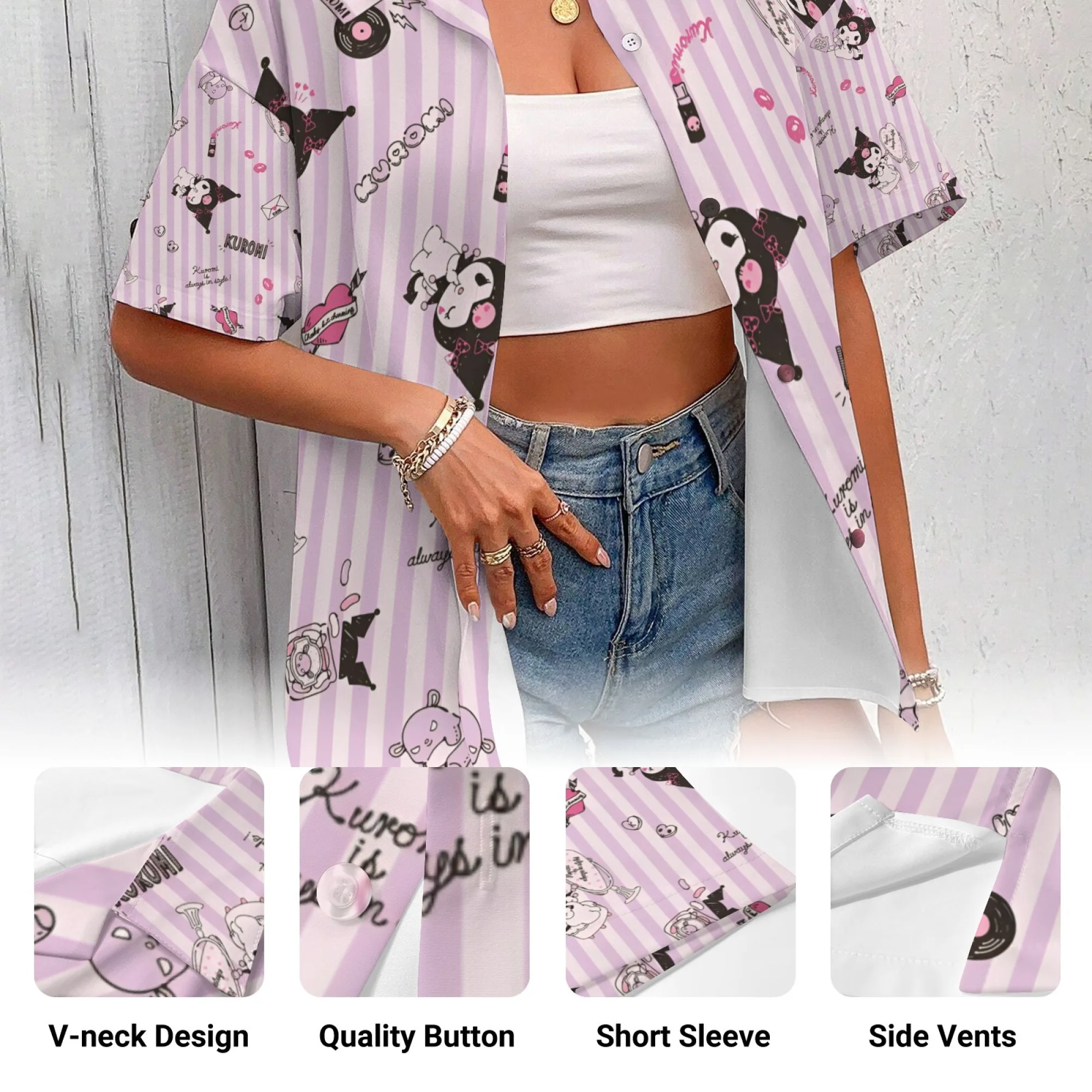 قميص كورومي Xxxl مراجعات كورية العديد من ملابس الفتيات ملابس نسائية قمصان كورومي تي شيرت نسائي تي شيرت كبير الحجم