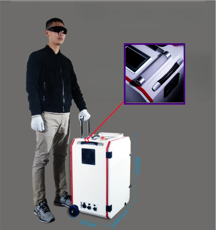 

100W Pulse Fiber Handheld Laser Cleaning Machine for Paint and Rust Removal 10kg