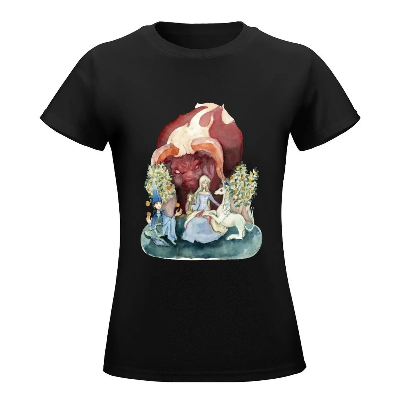 The Last Unicorn Medieval T-Shirt blanks heavyweights customs t-shirts for Women loose fit