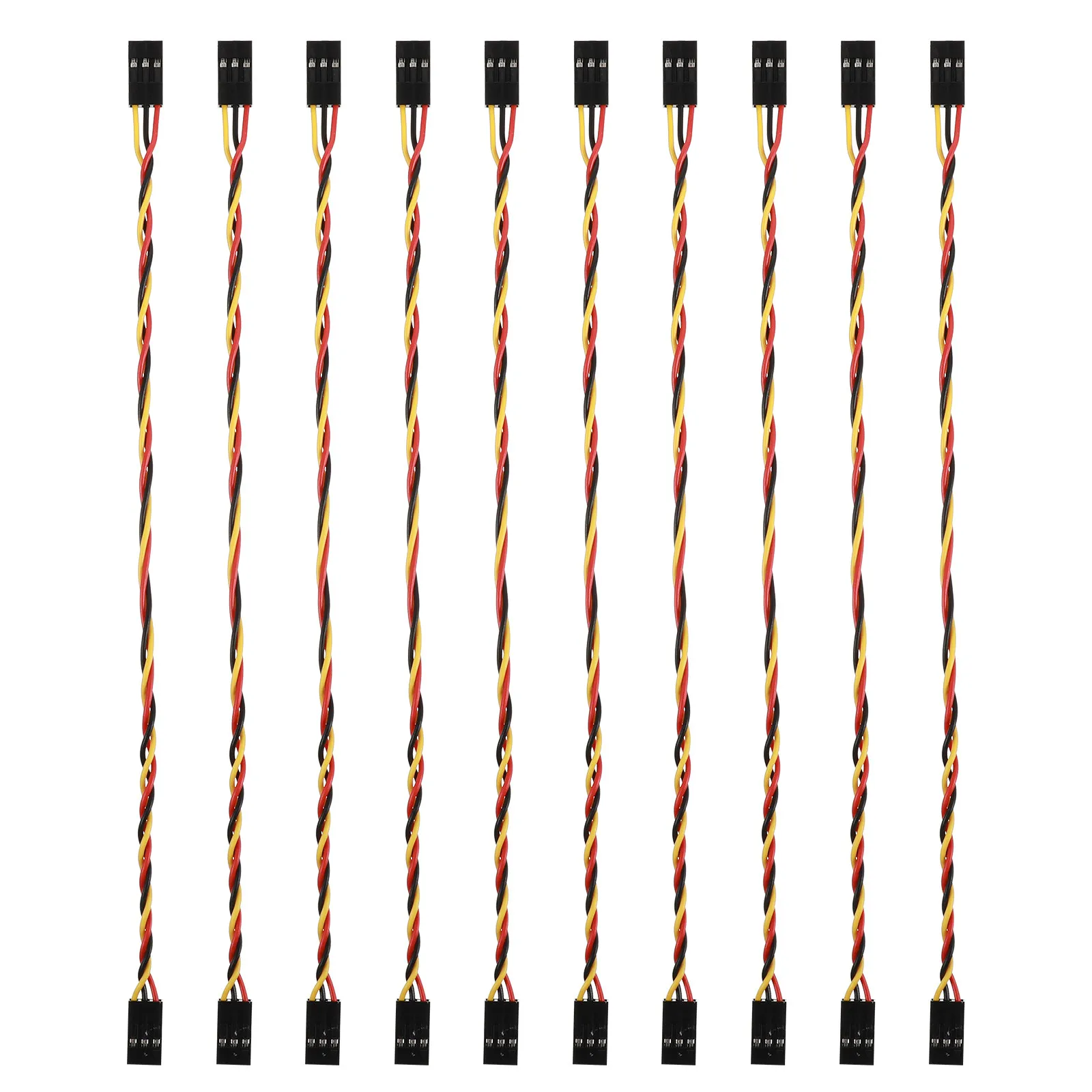 10Pcs 3 Pin Ribbon Jumper Wire Cable Assembly Connection Line for Breadboard Digital Devices LCD Monitors Jumper Wire