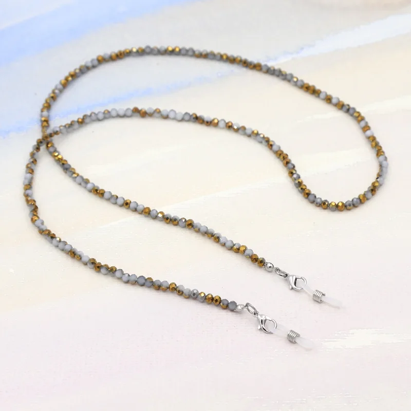 Women Jewelry Glasses Chain Fashion Multicolor Crystal Beaded Sunglasses Chain Anti-loss Lanyard Phone Chain Strap