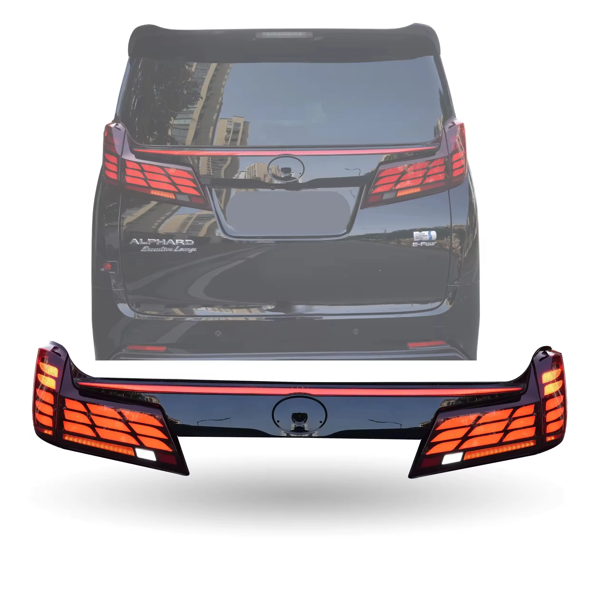 

Auto Back Rear Spoiler Lamp 2015-2018 2019-2023 Year Smoke Red 12V LED Tail Lamp For TOYOTA ALPHARD VELLFIR 30 SERIES 35 SERIES