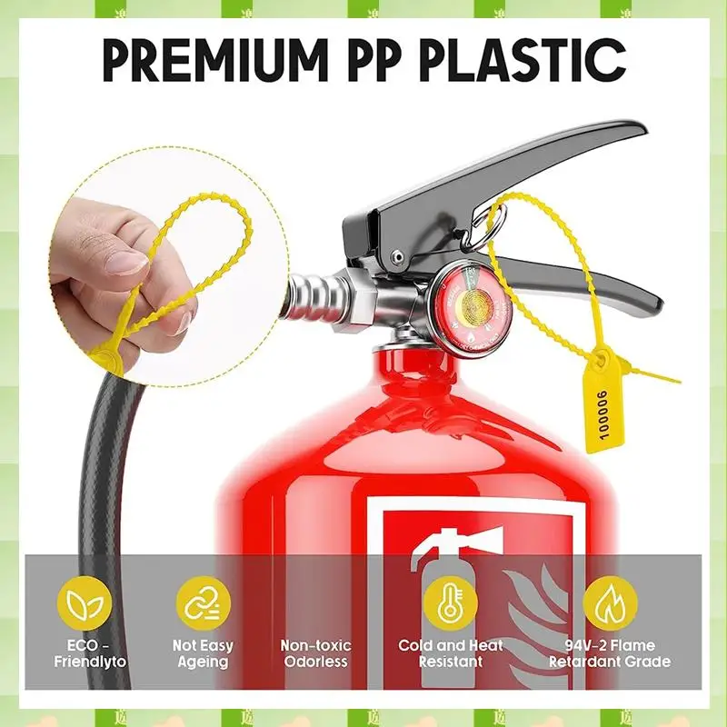 2025 1000Piece Fire Extinguisher Tags Security Tags Seals Safety Numbered Zip Ties Labels (Yellow),1000Piece Fire Extinguisher T
