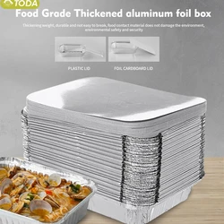 20-pack aluminiumfolie lade voedselverpakking container aluminium pan met deksels wegwerp voedselopslagcontainers voor koken 450 ml