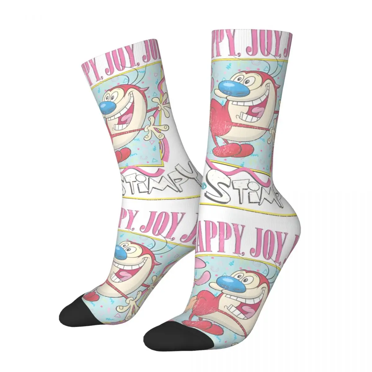 Rosa Herren socken Retro Harajuku die Ren & Stimpy Show Street Style Neuheit nahtlose Crew Socke