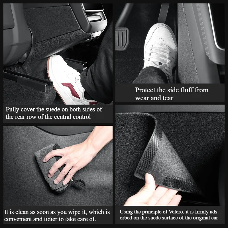 

For Tesla Model Y Juniper 2025 Central Control Side Anti Kick Pad TPE Rear Air Outlet Protection Pad Car Interior Accessories