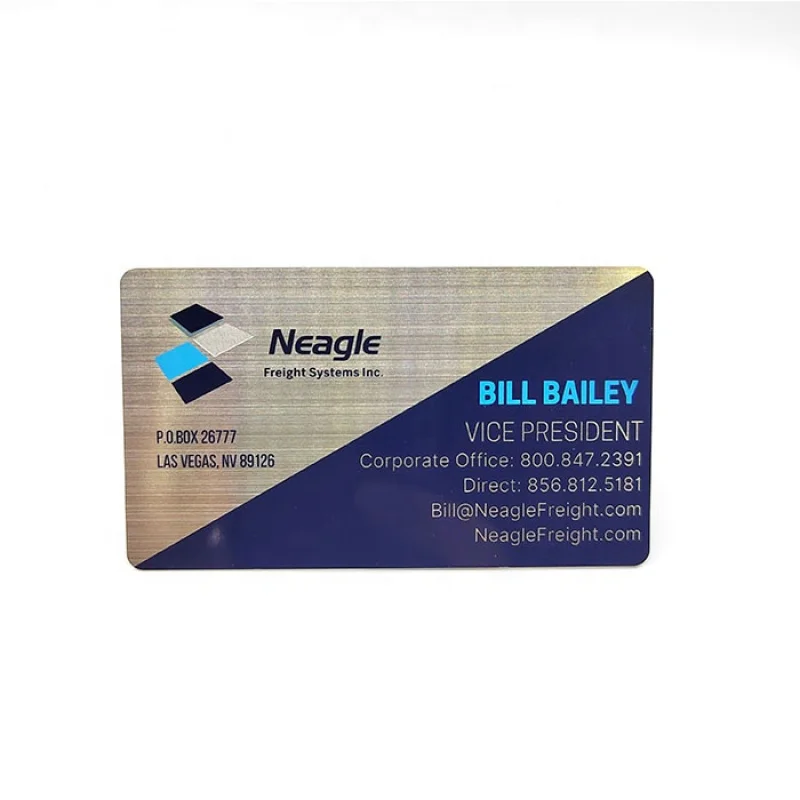 10 0.piecesfree customized factory price design logo and color metal business card stainless steel metal visiting card fo