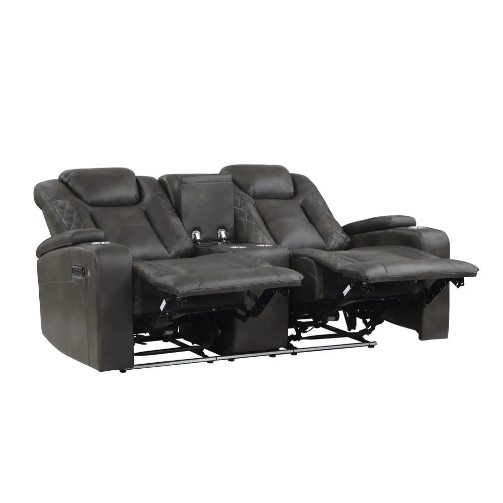 Power Reclining Loveseat Couch USB Ports Cup Holders 72