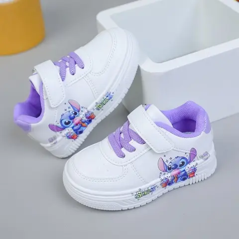Disney 2025 verão moda cesta sapatos bonito anjo tênis casal sapatos brancos crianças tênis casuais ponto esporte sapatos