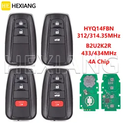 HE HYQ14FBN 4A Chip USA Brizal Market 8990H-12010 312-314MHz B2U2K2R 434MHz Car Remote Key For Toyota Corolla Cross 2018-2021