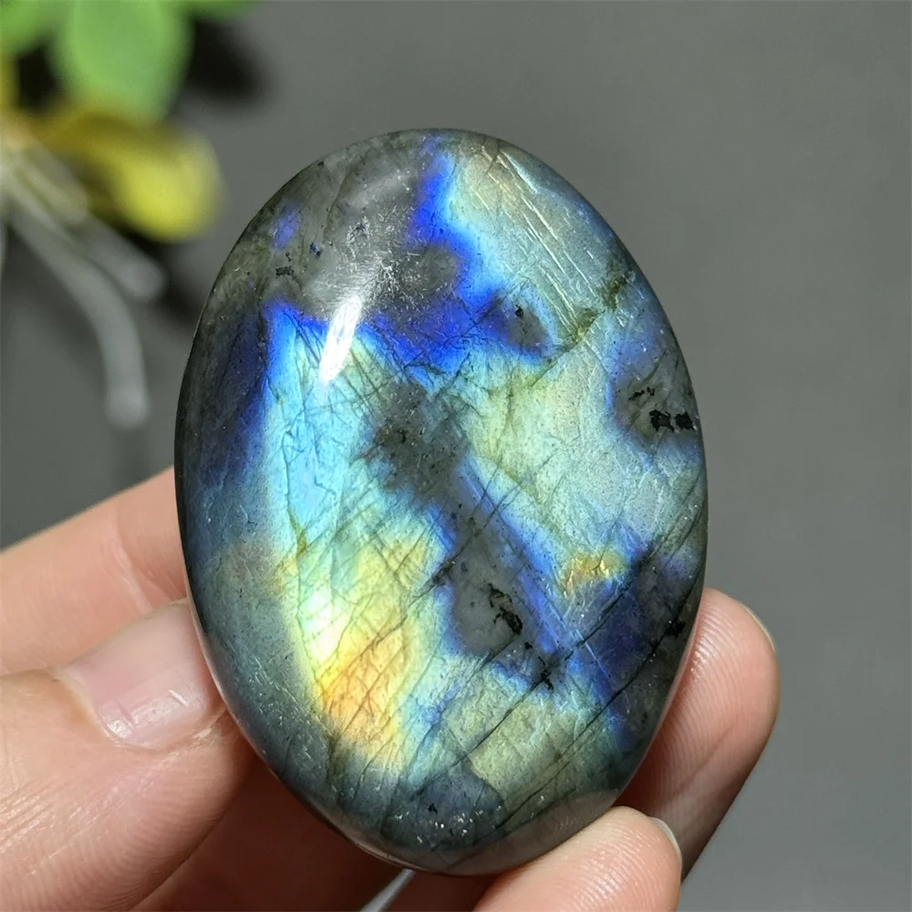 Gemme naturelle Labradorite, paume, Quartz minéral, spécimen, décoration de la maison, artisanat, Massage, décompression, guérison, pierre de méditation