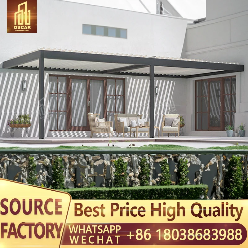 louvered gazebo aluminum alloy patio flip shed sunroom leisure terrace electric outdoor garden pergola