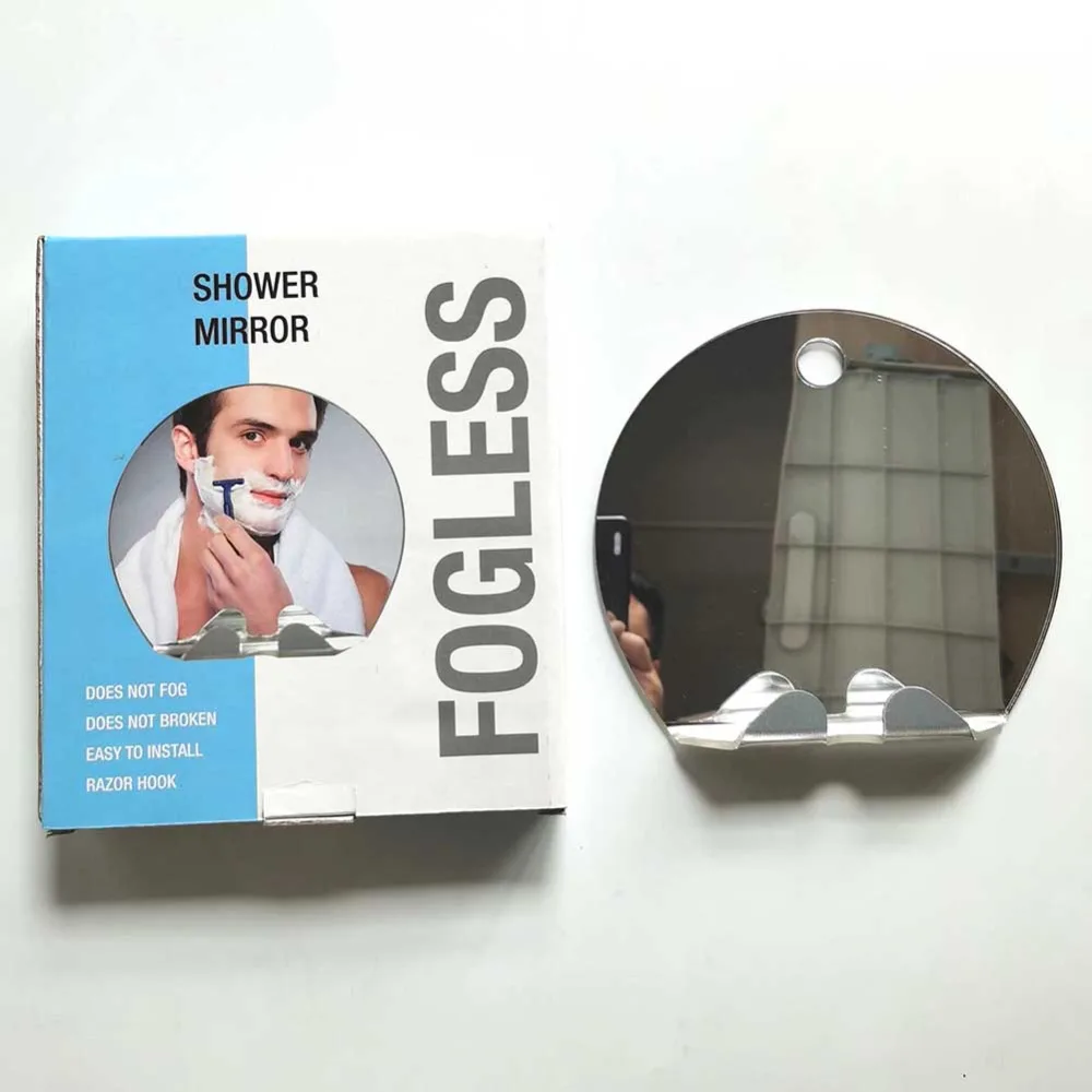 Self-Adhesive Acrylic Shower Mirror Shatterproof Clear Shaving Mirror Suction Cup Wall Hanging Bathroom Mirror Bathroom Use