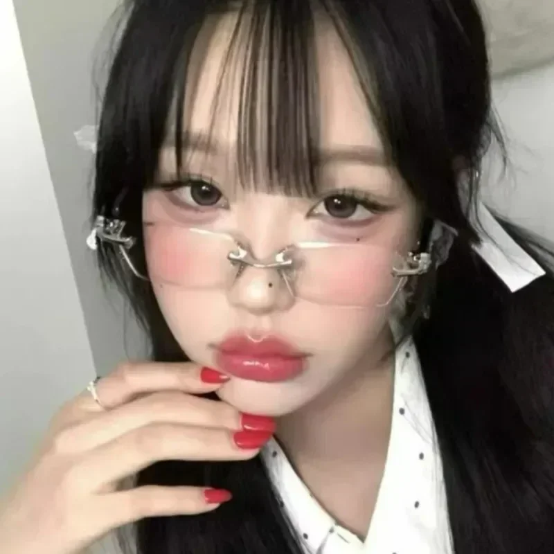 نظارات نحت عصرية بدون إطار مضادة للضوء الأزرق للنساء والرجال بإطار فضي نظارات بصرية نظارات قراءة الكمبيوتر #3