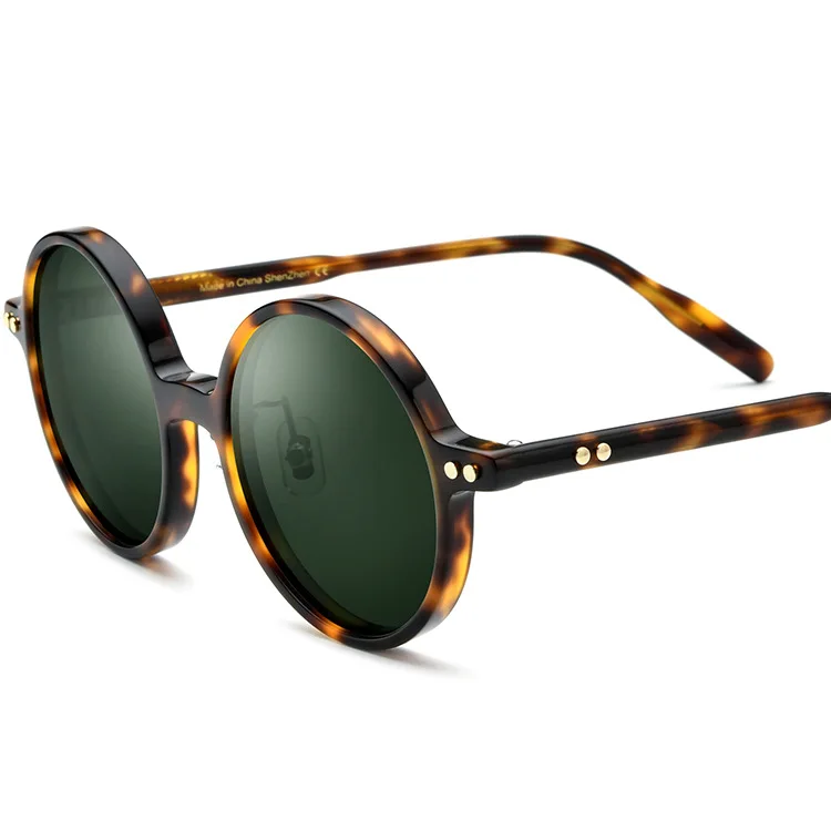 

2024 Classic Retro Round Polarized Sunglasses for Men Women Thick Acetate Frame Polarization Glasses Outdoor UV400 Eyewear