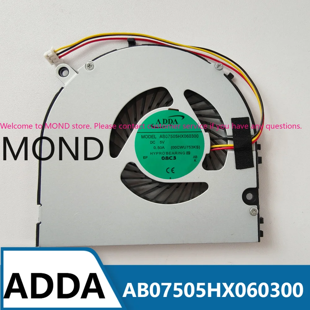 Ventilador de Resfriamento para CPU de Laptop ADDA AB07505HX060300 DC5V 0.50A HIPAA S1 MS-16JE X7 U731 U745 U953 U753 00CWU753KS MD7506HS
