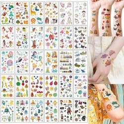 30pcs Cute Cartoon Tattoo Stickers for Hand Unicorn Animal Mermaid Car Wheel Space Robot Fruit Pirate Fake Tattoo Body Decals