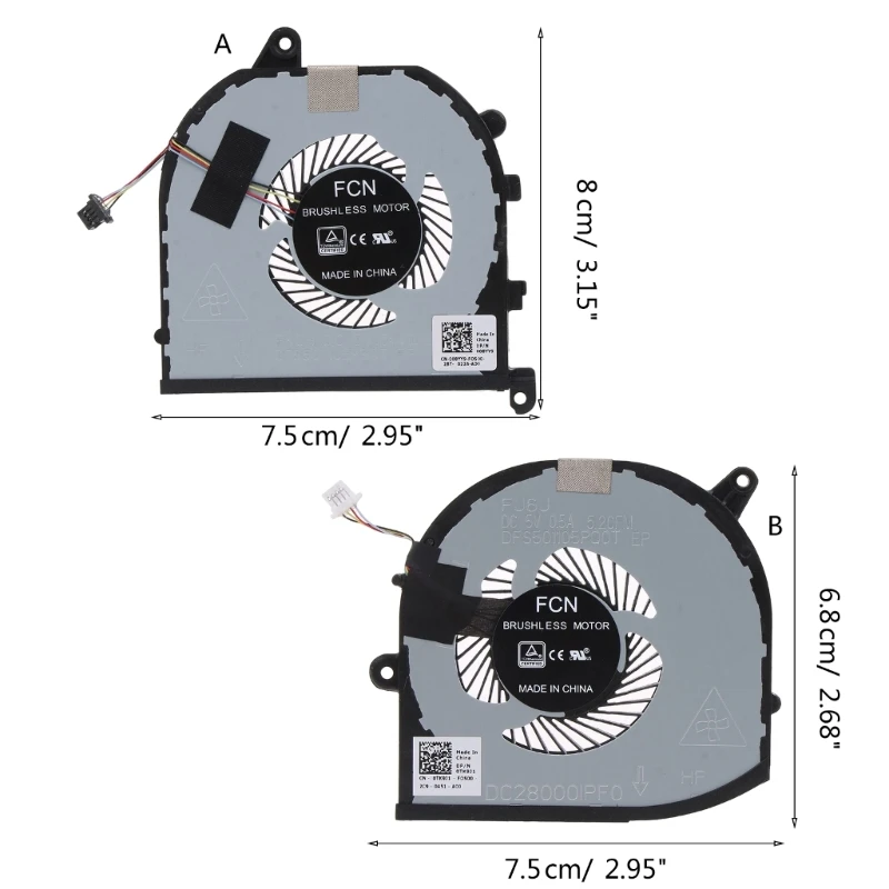 مروحة تبريد للكمبيوتر المحمول مشعات حرارية بالوعة حرارية منخفضة الضوضاء للدقة 5530 M5530 XPS 15 9570 قطع غيار للتصليح