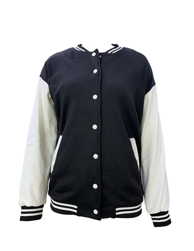 ON01150 2023 Spring And Autumn New Women's Fashion Style Splicing Long Sleeve Cardigan Baseball Jacket