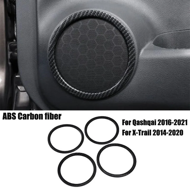 닛산 Qashqai/X-트레일 2008-2020 자동차 스타일링 ABS 크롬 자동차 오디오 스피커 커버 링 트림 키트, 자동차 액세서리