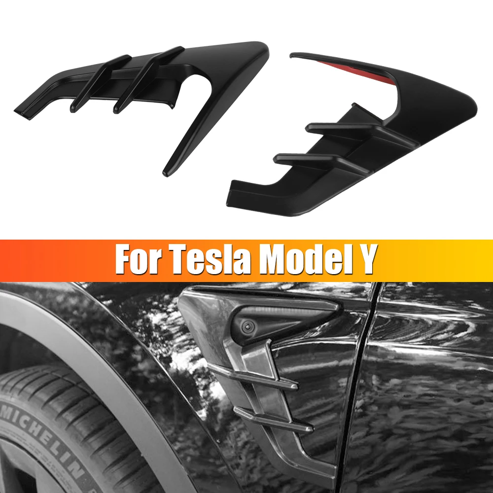 Car Side Camera Flanks Covers Spoiler Decorative Protector Guards Dustproof Carbon Fiber DIY Kit Accessories For Tesla Model 3 Y