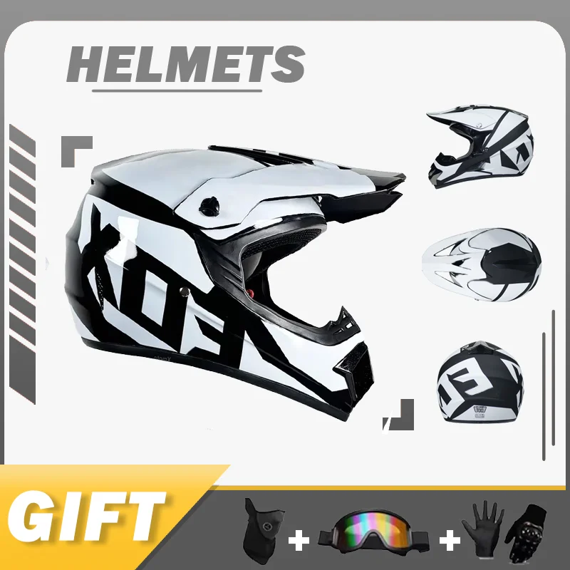 

Полный комплект защиты MX: полнолицевой шлем, очки, перчатки — сертификат DOT — выберите молодежный или грязевой велосипед ATV MX Riding