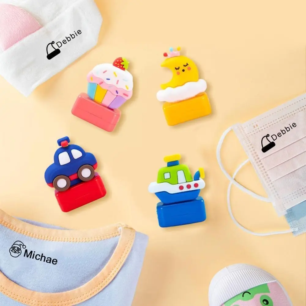 Children\'s Kindergarten Clothes Name Stamp Cartoon Car Waterproof Non-fading DIY Clothing Name Seal