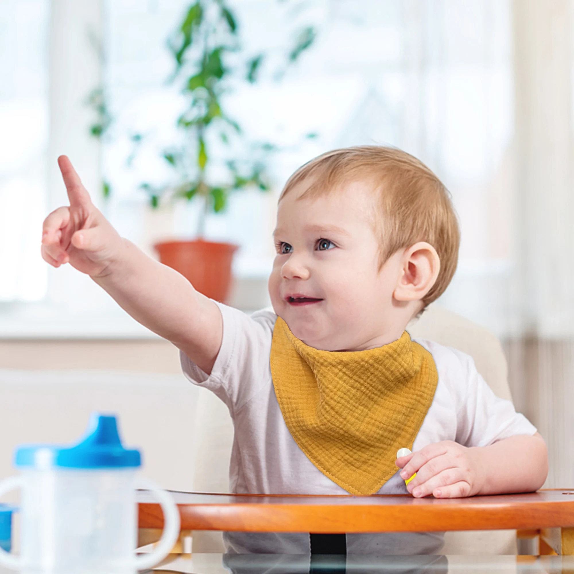 3/5 pz bavaglini triangolo doppio strato 100% cotone bavaglini Saliva asciugamano neonati maschi ragazze alimentazione grembiule per sbavare all'ingrosso