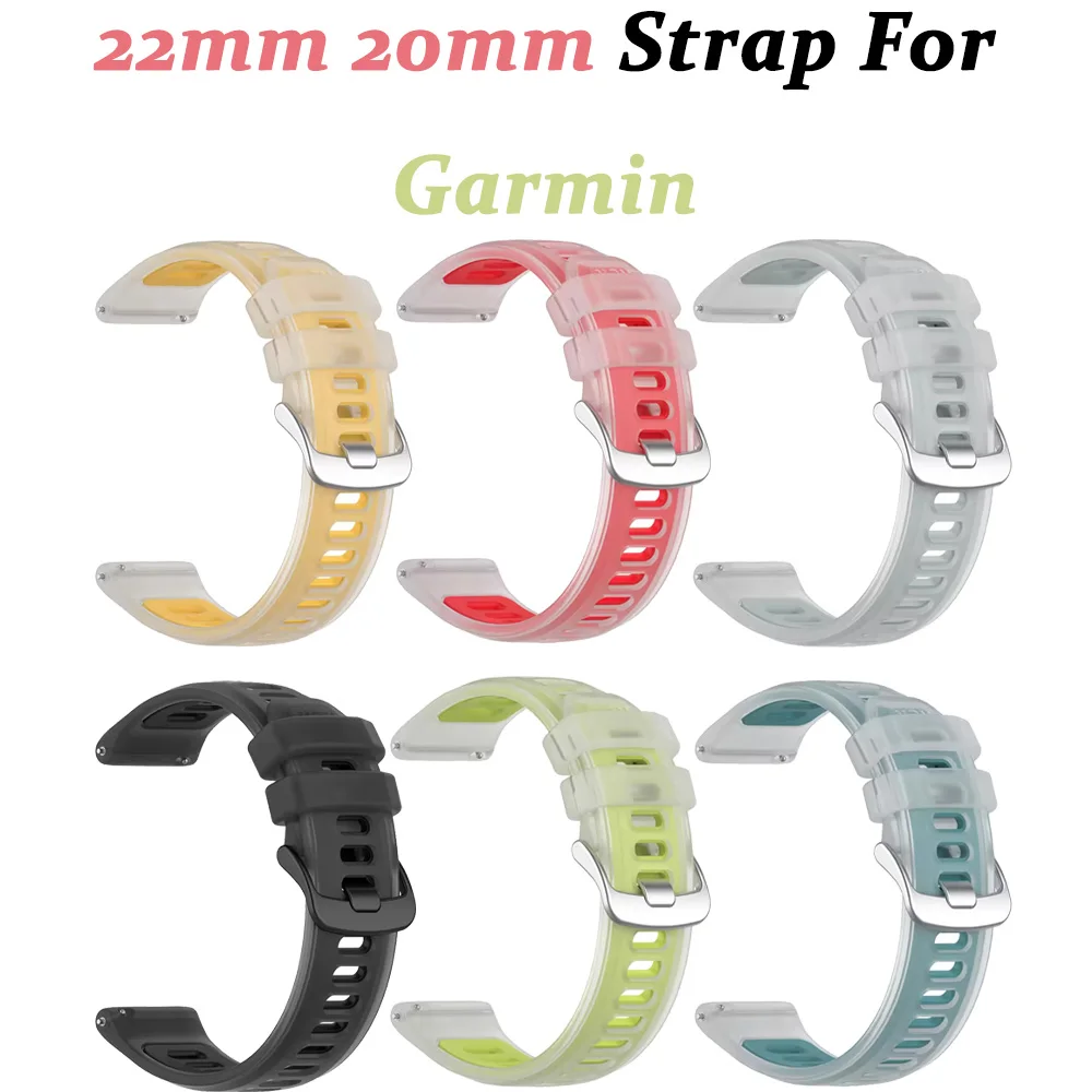 22mm 20mm Sport quick-release Silicone Strap For Garmin Forerunner 570 265 255 165 55/Vivoactive 6 5 4/Venu Adjustable Wristband