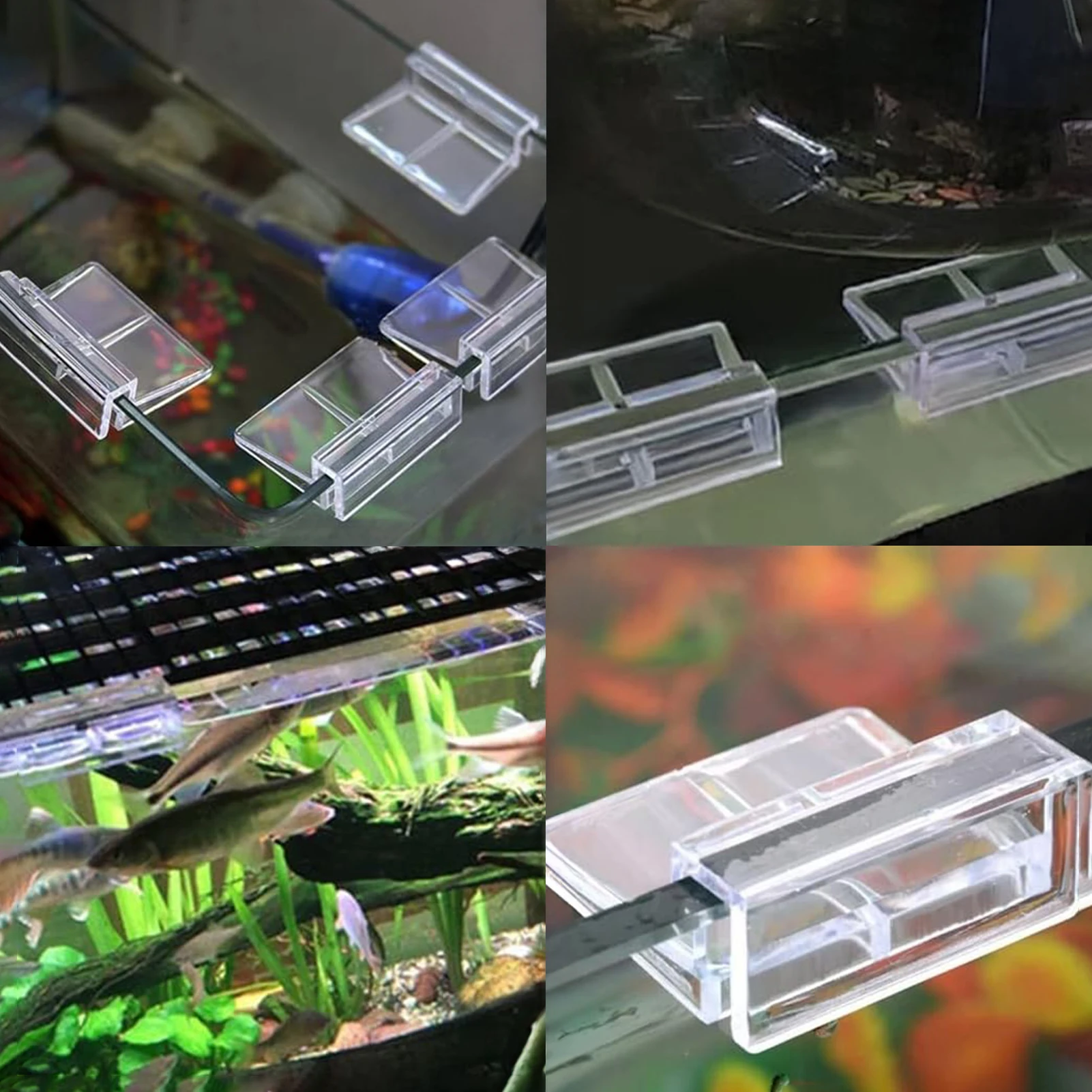 

12pcs Clear Acrylic Fish Tank Lid Holder Aquarium Acrylic Fish Tank Top Clip for Ultra-White Tanks Straw Tanks