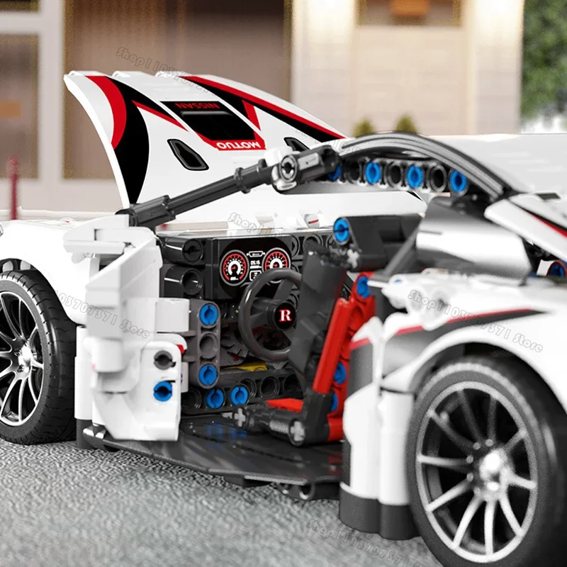 1:14 Building Blocks Compatible Concept White Sports Car 1209pcs Super Racing Building Blocks Brick Model Christmas Toys Gifts