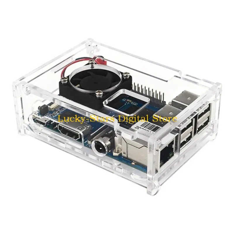 T3ee Case for Banana Tampa acrílico transparente para estojo com ventilador refrigeração