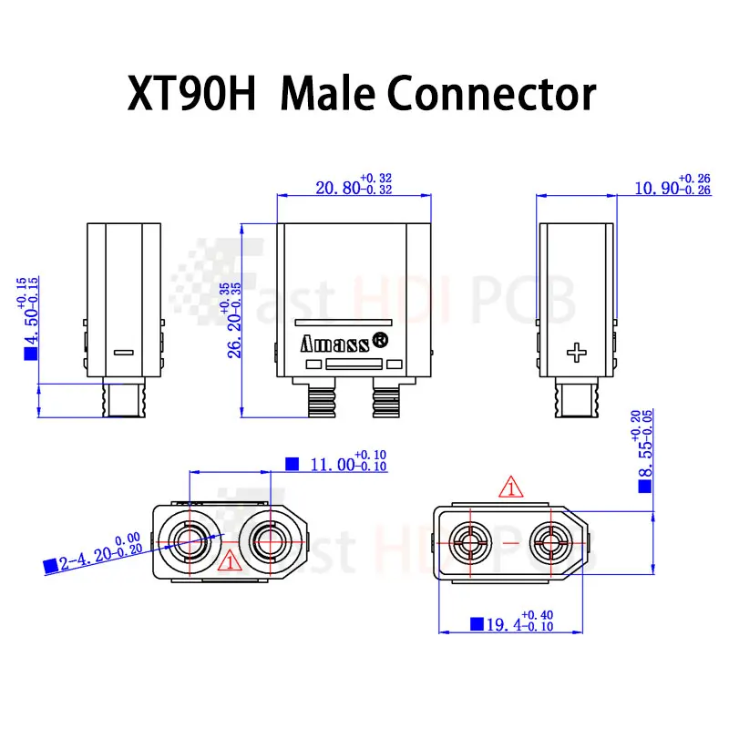 XT90H コネクターセット（保護カバー付き）、30A 大電流ワイヤーハーネス、RCモデル、充電器、リチウム電池アプリケーション用