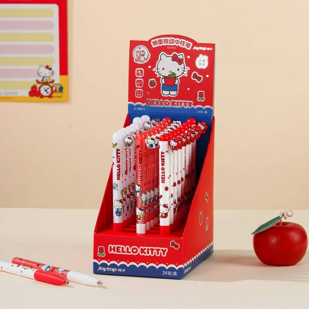 Genuine Sanrio Kt Cat Retractable Gel Pens Cartoon Hello Kitty 0.5MM Black Smooth Quick Dry Ballpoint Pens Cute Stationery Gifts view 6