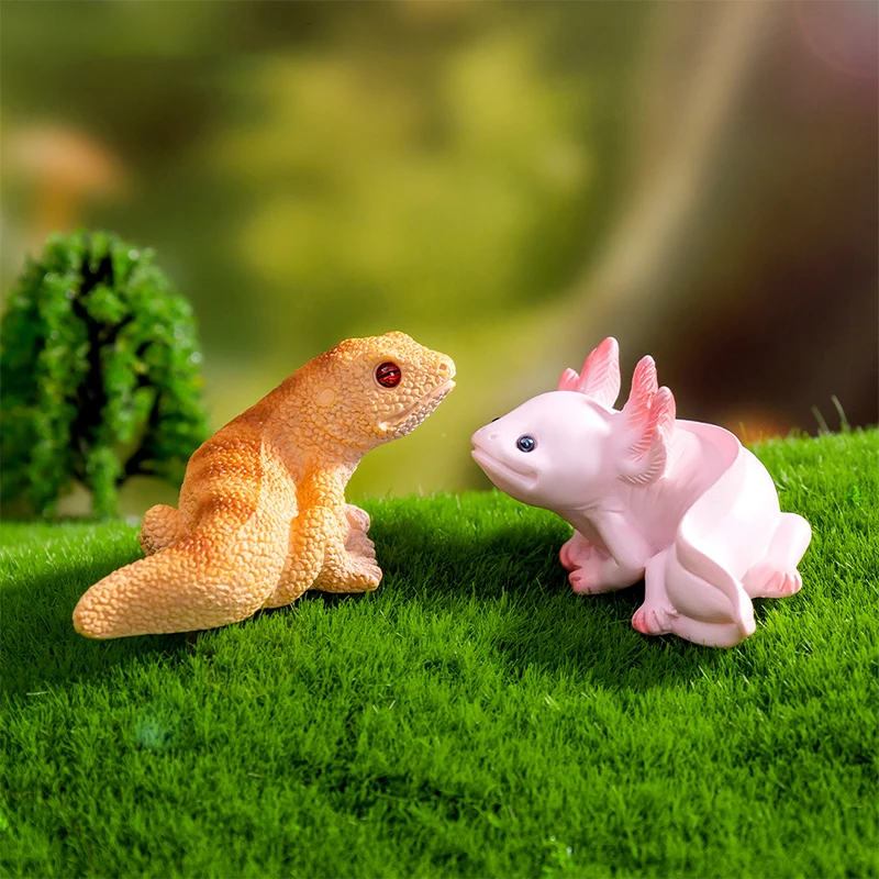 Simulated Lizard Axolotl Toad Model Gift Resin Craft Miniature Figure Tiny For Bonsai Microlandscape Garden DIY Home Decoration