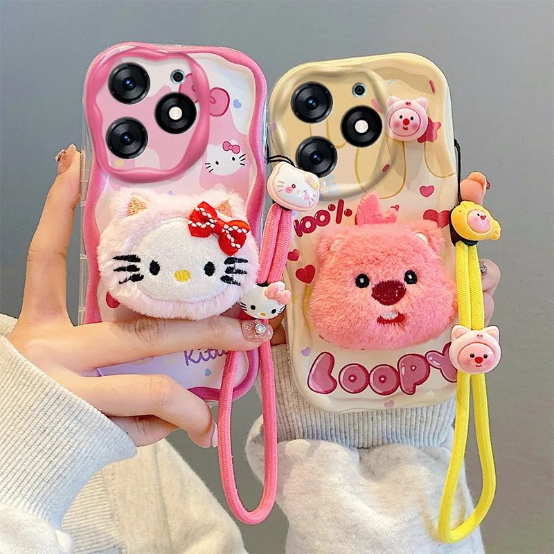 Kawaii Sanrio HelloKitty Wave Case for Samsung Galaxy A54 A34 A14 A24 A13 A23 A33 A53 A73 A15 A05 A05S Soft Silicone Cover Funda