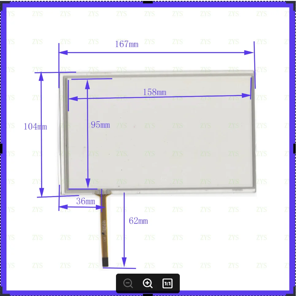 

ZhiYuSun 167*104 7.1inch 4 wire TOUCH SCREEN 167*104mm for gps glass touch panel this compatible TPM7045