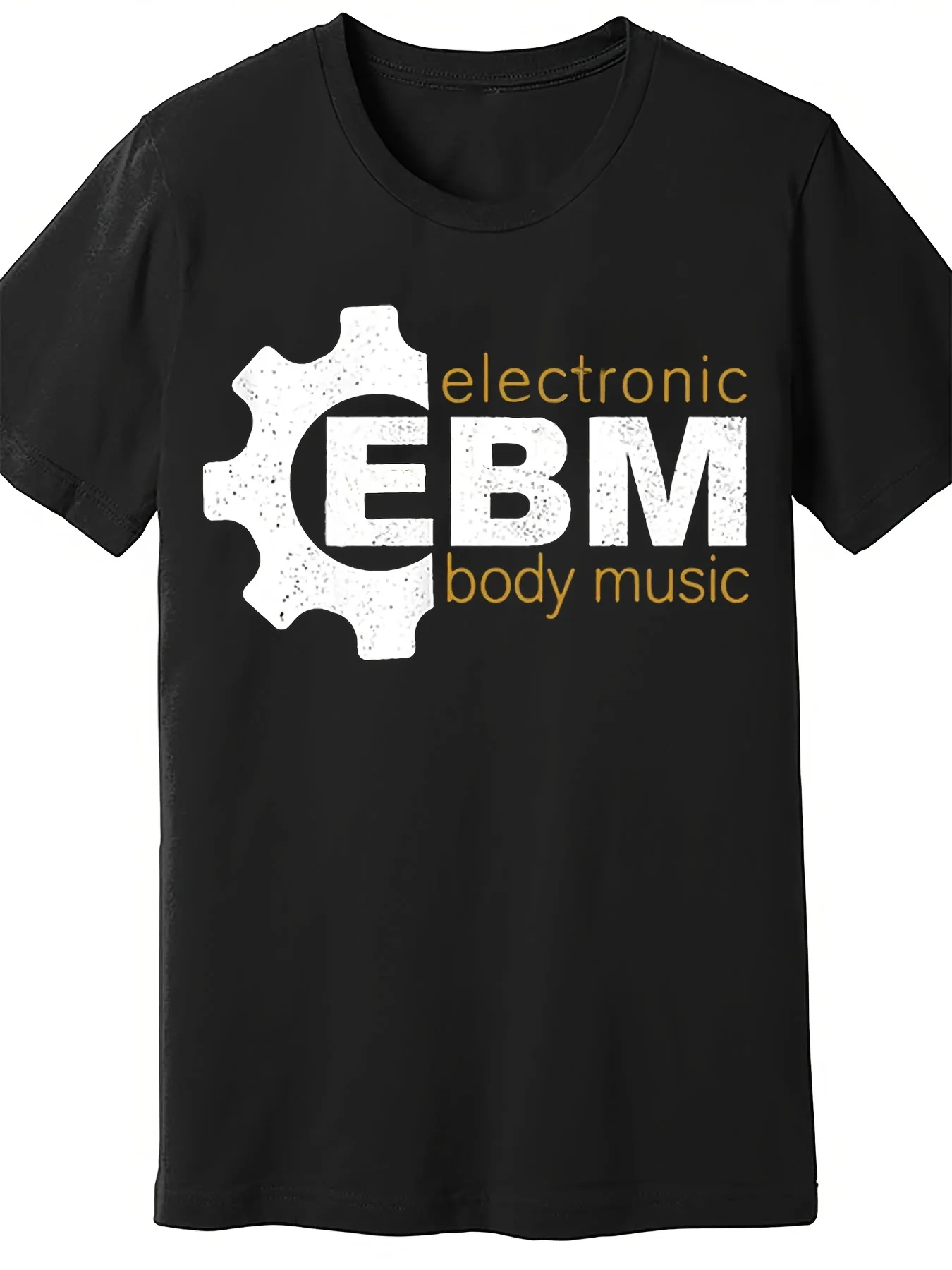 EBM DAY Electronic Body Music 242 Camiseta gráfica para hombre Camiseta casual negra de manga corta con diseño de engranaje apto para todas las estaciones