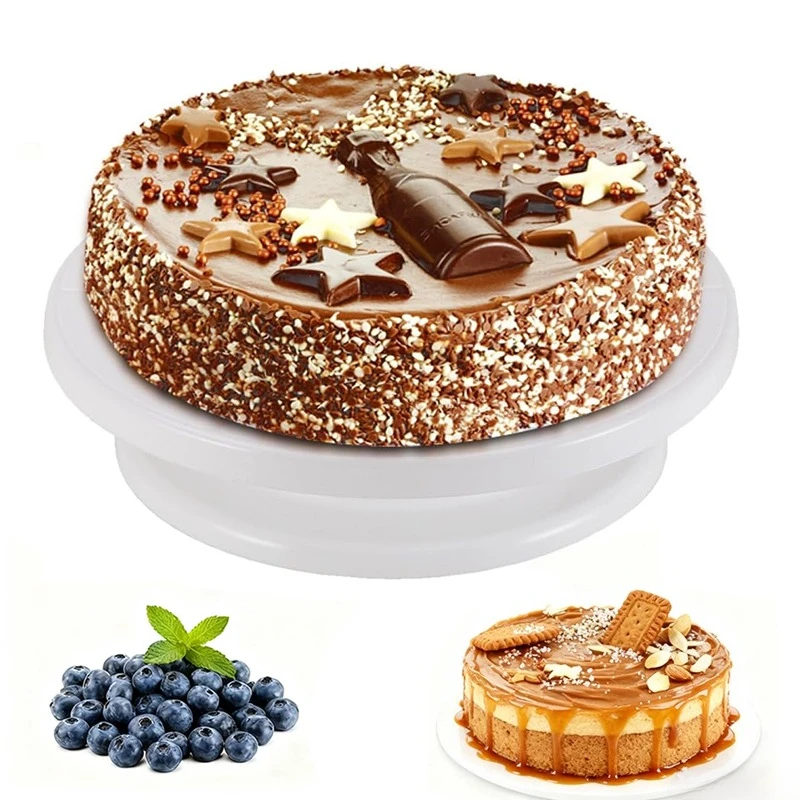 Cake Turntable 360 Degree Rotating Stable Durable Baking Tool For Cupcake Pastry Home Baking Party Decor Display Supplies Stand