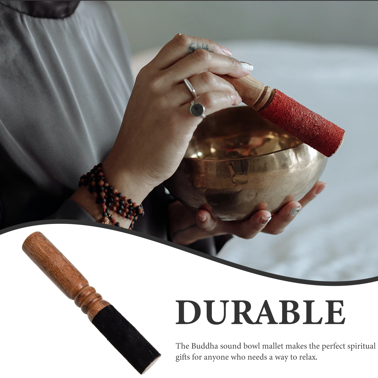 

Acoustic Mallets Tibetan Singing Bowl Wooden Buddha Stick Striker Music Accessories Sound Small