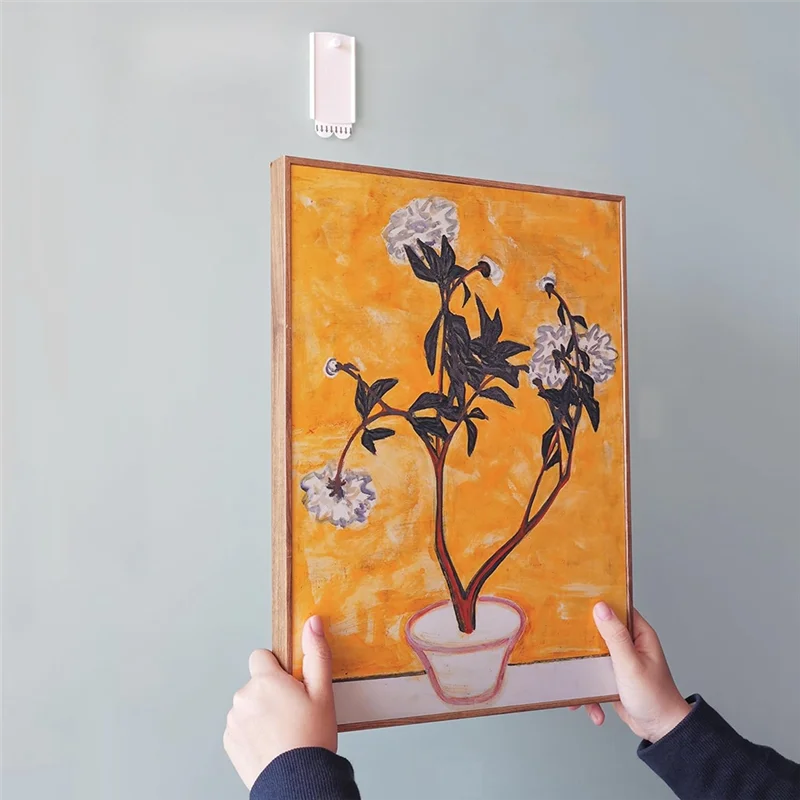 BMBY-写真用大型ユニバーサルフレームハンガー - ハンガー8個、大型粘着取り外し可能なストリップ24個付き - ダメージフリーフック