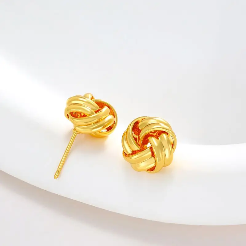 أسعار الجملة --- أقراط الكرة السحرية للنساء الأزياء والمجوهرات الذهب الخالص مطلي النيكل الحرة #5