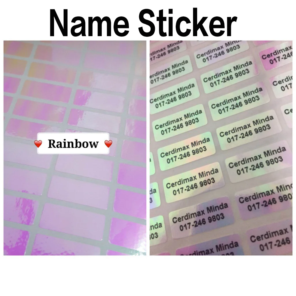 Personalised  name stickers/ 72PCSWaterproof Children's Name Children's Name Sticker Waterproof Name Sticker Waterproof