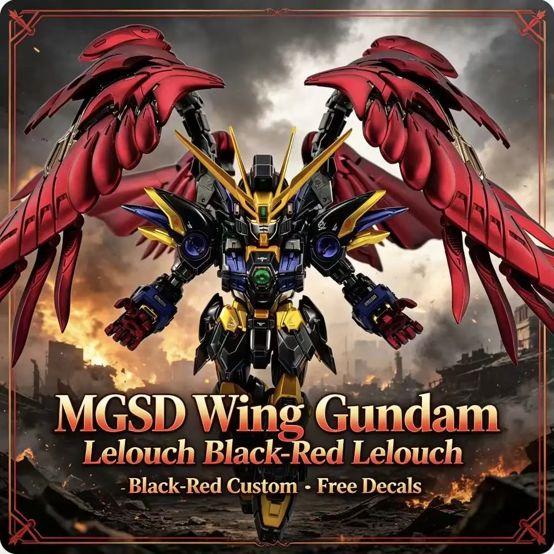 MGSD Wing Lelouch Color Scheme Airbrush Painted Mech Assembly Model Kit Action Figure Boy Toy Collectible Desktop Ornament Doll