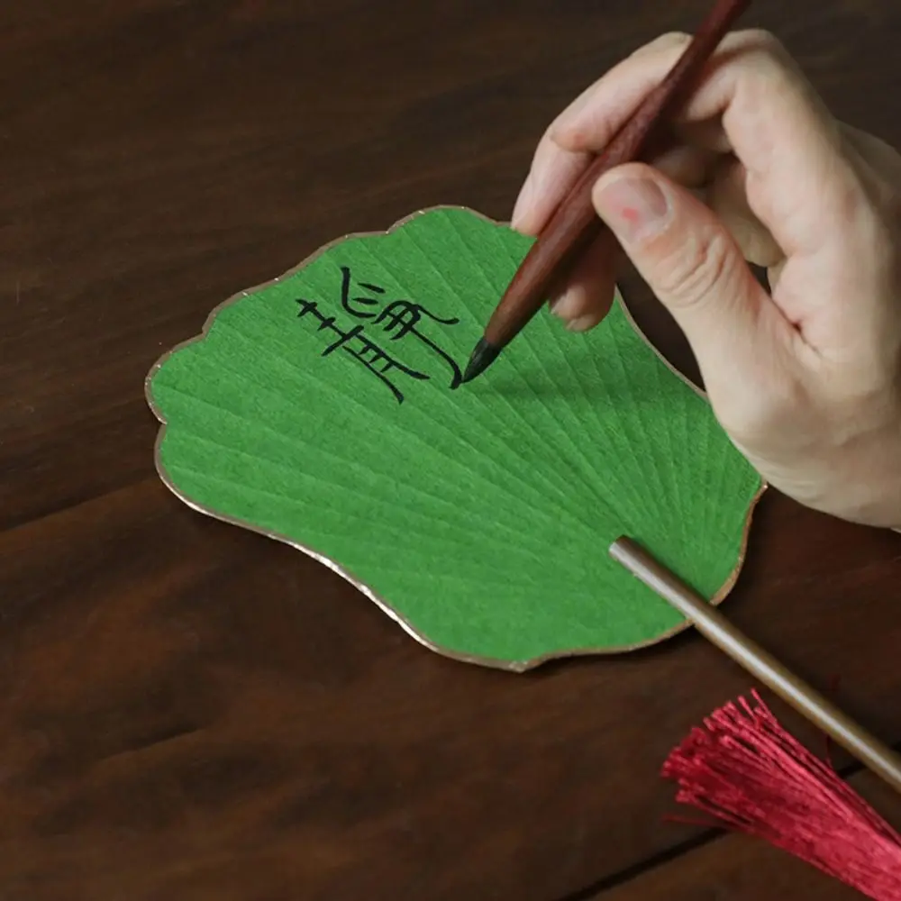 Paper DIY Fan Blank Painting Handmade Hand Cranked Fan Portable Creative Decorative Craft Fan Female Costume Hanfu Cheongsam